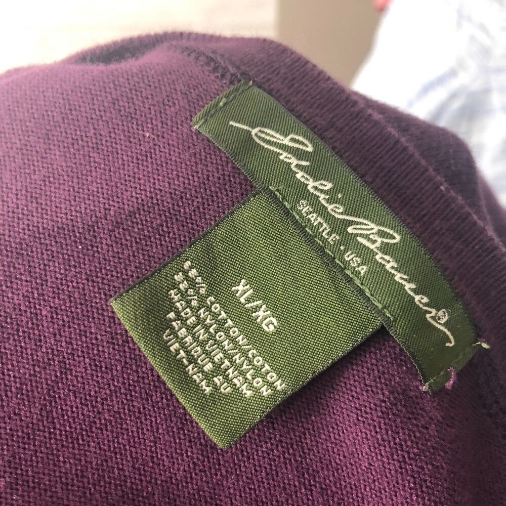 Eddie Bauer Women's XL Button Front Cardigan Sweater 3/4 Sleeve Cotton Blend - Picture 4 of 4